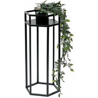 Dandibo - Blumenhocker Metall Schwarz 6eck 50 cm Blumenständer Blumensäule 96453 s Pflanzenhocker Modern Pflanzenständer von DANDIBO