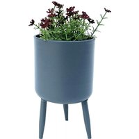 Blumenhocker Metall mit Topf Grau 17 cm Blumenständer 96260 s Blumensäule Modern Pflanzenständer Pflanzenhocker - Dandibo von DANDIBO