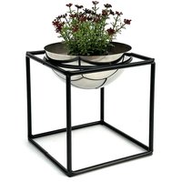 Dandibo - Blumenhocker Metall mit Topf Schwarz Silber 20 cm Blumenständer 96256 s Blumensäule Modern Pflanzenständer Pflanzenhocker von DANDIBO