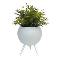 Blumenhocker Metall mit Topf Weiß 23 cm Blumenständer 96259 m Blumensäule Modern Pflanzenständer Pflanzenhocker - Dandibo von DANDIBO