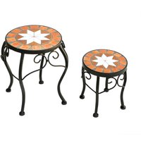 Dandibo - Blumenhocker Mosaik Rund 2er Set 20 und 27 cm Blumenständer 12014 Beistelltisch Pflanzenständer Mosaiktisch Klein Dandibo - Blumenhocker Mosaik Rund 2er Set 20 und 27 cm Blumenständer 12014 Beistelltisch Pflanzenständer Mosaiktisch Klein von DANDIBO