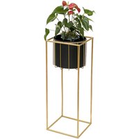 Dandibo - Blumenhocker mit Topf Metall Gold Schwarz Eckig l 70 cm Blumenständer 96035 Blumensäule Modern Pflanzenständer Pflanzenhocker Dandibo - Blumenhocker mit Topf Metall Gold Schwarz Eckig l 70 cm Blumenständer 96035 Blumensäule Modern Pflanzenständer Pflanzenhocker von DANDIBO