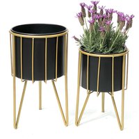 Blumenhocker mit Topf Metall Gold Schwarz Rund 2er Set Blumenständer 96039 Blumensäule Modern Pflanzenständer Pflanzenhocker - Dandibo Blumenhocker mit Topf Metall Gold Schwarz Rund 2er Set Blumenständer 96039 Blumensäule Modern Pflanzenständer Pflanzenhocker - Dandibo von DANDIBO