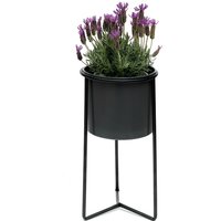 Dandibo - Blumenhocker mit Topf Metall Schwarz Grau s 45 cm Blumenständer 96049 Blumensäule Modern Pflanzenständer Pflanzenhocker von DANDIBO