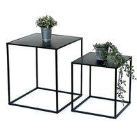 Couchtisch Schwarz Metall 2er Set Beistelltisch Wohnzimmer 96252 Tisch Beistelltisch 52 cm und 42 cm Sofatisch Küchentisch Modern - Dandibo von DANDIBO