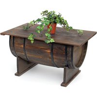 Couchtisch Wohnzimmer Vintage halbiertes Weinfass 5084-H 80 cm Tisch aus Holz Beistelltisch Weinregal Fass Bar - Dandibo von DANDIBO