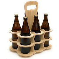 DanDiBo Bierträger aus Holz 6 Flaschen Flaschenträger 96143 Flaschenkorb Männerhandtasche Bier von DANDIBO