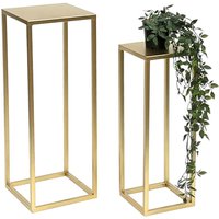 DanDiBo Blumenhocker Metall Gold Eckig Blumenständer Beistelltisch 96506 2er Set Blumensäule Modern Pflanzenständer Pflanzenhocker DanDiBo Blumenhocker Metall Gold Eckig Blumenständer Beistelltisch 96506 2er Set Blumensäule Modern Pflanzenständer Pflanzenhocker von DANDIBO