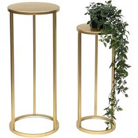 DanDiBo Blumenhocker Metall Gold Rund Blumenständer Beistelltisch 96510 2er Set Blumensäule Modern Pflanzenständer Pflanzenhocker DanDiBo Blumenhocker Metall Gold Rund Blumenständer Beistelltisch 96510 2er Set Blumensäule Modern Pflanzenständer Pflanzenhocker von DANDIBO