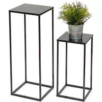 Dandibo - Blumenhocker Metall Schwarz Eckig 2er Set Blumenständer Beistelltisch 434 Blumensäule Modern Pflanzenständer Pflanzenhocker von DANDIBO