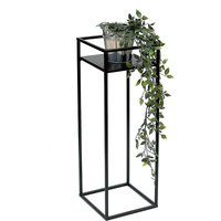 DanDiBo Blumenhocker Metall Schwarz Eckig 62 cm Blumenständer Beistelltisch 453 Blumensäule Modern Pflanzenständer Pflanzenhocker von DANDIBO