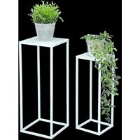 DanDiBo Blumenhocker Metall Weiß Eckig Blumenständer Beistelltisch 96482 2er Set Blumensäule Modern Pflanzenständer Pflanzenhocker DanDiBo Blumenhocker Metall Weiß Eckig Blumenständer Beistelltisch 96482 2er Set Blumensäule Modern Pflanzenständer Pflanzenhocker von DANDIBO