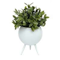 DanDiBo Blumenhocker Metall mit Topf Weiß 19 cm Blumenständer 96259 S Blumensäule Modern Pflanzenständer Pflanzenhocker von DANDIBO