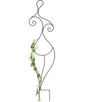 Design Rankhilfe Metall Rankgitter 140 cm Schwarz Frau Lora Kletterhilfe Bodenstecker Blumenhalter Ranksäule - Dandibo von DANDIBO