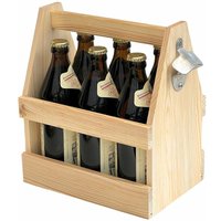Dandibo - Flaschenträger 6 Flaschen Holz Bierträger mit Flaschenöffner 93945 Männerhandtasche von DANDIBO