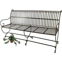 DanDiBo Gartenbank Metall Braun Wetterfest 3-Sitzer Finca 153 cm Bank Garten Sitzbank Eisen von DANDIBO