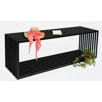 Dandibo - Gartenbank Metall Wetterfest Schwarz 150 cm Sitzbank Modern D-Stil Parkbank Eisen Blumenbank von DANDIBO