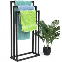 DanDiBo Handtuchhalter Stehend Handtuchständer Freistehend Schwarz Matt Metall 96498 Badetuchhalter mit 3 Handtuchstangen Badezimmer Badezimmermöbel DanDiBo Handtuchhalter Stehend Handtuchständer Freistehend Schwarz Matt Metall 96498 Badetuchhalter mit 3 Handtuchstangen Badezimmer Badezimmermöbel von DANDIBO