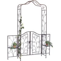 DanDiBo Rosenbogen mit Tor Tür aus Metall 101759 Gartentor 236x186 cm Schmiedeeisen Rankgerüst von DANDIBO