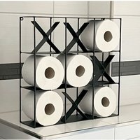 DanDiBo Toilettenpapierhalter Schwarz Metall TicTacToe 96418 Klopapierhalter Wand WC Ersatzrollenhalter Wandmontage Papierhalter Rollenhalter von DANDIBO