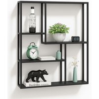 Dandibo - Wandregal Schwarz Metall 90x75x20 cm 96635 Regal Wand Hängeregal Wandmontage Modern von DANDIBO