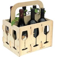 Dandibo - Weinträger Holz 6 Flaschen Flaschenträger 96142 Flaschentasche Weinkorb Weintasche Dandibo - Weinträger Holz 6 Flaschen Flaschenträger 96142 Flaschentasche Weinkorb Weintasche von DANDIBO