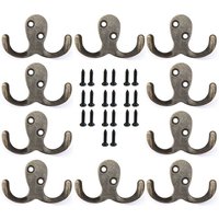 10x Wandhaken Kleiderhaken 4,2 cm aus Metall Messing Haken Garderobenhaken - Dandibo von DANDIBO