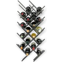 Dandibo - 2er Set Weinregal Metall Schwarz Wand erweiterbar für 18 Flaschen Acord Flaschenregal 96279 Flaschenständer Weinflaschenhalter von DANDIBO