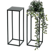 2x Dandibo Blumenhocker Metall Schwarz 50 cm Blumenständer 96315 s Beistelltisch Blumensäule Modern Pflanzenständer Pflanzenhocker von DANDIBO