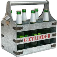 Dandibo - Bierträger Metall mit Öffner Flaschenträger 6 Zylinder V6 96402 Flaschenträger Flaschenöffner Flaschenkorb Männerhandtasche Männergeschenke von DANDIBO