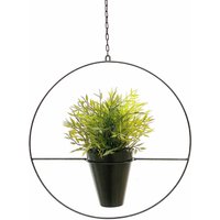 Dandibo - Blumenampel Innen Metall Wand Schwarz Matt Hängepflanzen ø 40 cm KW446 mit Topf Pflanzenhänger Blumenhänger Topfhänger Blumen von DANDIBO