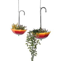 Dandibo - Blumenampel Metall Hängeampel mit Topf Innen Außen Regenschirm Hängepflanzen 2er Set 96258 Pflanzenhänger Blumenhänger Topfhänger Blumen von DANDIBO
