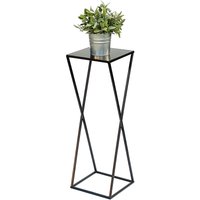 Blumenhocker Metall Schwarz Eckig 68 cm Blumenständer Beistelltisch 437 Blumensäule Modern Pflanzenständer Pflanzenhocker - Dandibo von DANDIBO