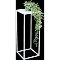 Blumenhocker Metall Weiß Eckig 60 cm Blumenständer Beistelltisch 96482 m Blumensäule Modern Pflanzenständer Pflanzenhocker - Dandibo von DANDIBO