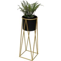 Dandibo - Blumenhocker mit Topf Metall Gold Schwarz l 70 cm Blumenständer 96046 Blumensäule Modern Pflanzenständer Pflanzenhocker Dandibo - Blumenhocker mit Topf Metall Gold Schwarz l 70 cm Blumenständer 96046 Blumensäule Modern Pflanzenständer Pflanzenhocker von DANDIBO