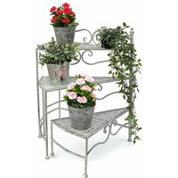 Dandibo - Blumentreppe Innen Metall Weiß Grau 55 cm Blumenständer mit 3 Ablagen 96125 Blumenständer Blumensäule Pflanzenständer Balkon Vintage Dandibo - Blumentreppe Innen Metall Weiß Grau 55 cm Blumenständer mit 3 Ablagen 96125 Blumenständer Blumensäule Pflanzenständer Balkon Vintage von DANDIBO