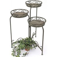 Dandibo - Blumentreppe Metall Rund 72 cm Blumenständer mit 3 Körbe 11136 Blumenständer Blumensäule Pflanzenständer Holzablage von DANDIBO