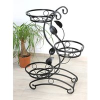 Dandibo - Blumentreppe Metall Schwarz 87 cm Blumenständer mit 3 Ablagen KW019 Blumensäule Pflanzenständer Pflanzensäule Blumenhocker von DANDIBO