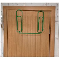 Designer Türgarderobe Büroklammer 32 cm Türhaken Garderobe Kleiderhaken / Farbe: Grün von DANDIBO