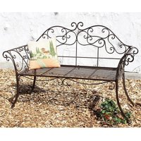 Gartenbank Metall Braun Wetterfest 146 cm 2 Sitzer Parkbank 111183 Antik Eisen Sitzbank Garten Antik - Dandibo von DANDIBO