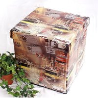 Hocker aus Kunstleder Sitzhocker 2009 Aufbewahrungsbox 40 cm Sitzwürfel Truhe von DANDIBO