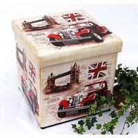 Hocker aus Kunstleder Sitzhocker 2219 Aufbewahrungsbox 40 cm Sitzwürfel Truhe von DANDIBO