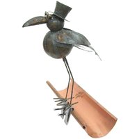 Dandibo - Rabe aus Metall Dachschmuck für die Dachrinne 50 cm 8913 Vogel Metallvogel Dekoration von DANDIBO
