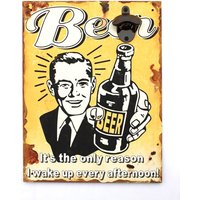 Dandibo - Wandbild Beer mit Flaschenöffner 40 cm Bieröffner 21261 Gelb Wandflaschenöffner von DANDIBO