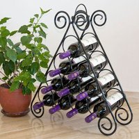 Weinregal Kalina Pyramide aus Metall für 10 Flaschen Flaschenständer Regal von DANDIBO