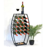 Dandibo - Weinregal Metall Schwarz Stehend 83 cm 96640 Weinständer für 18 Flaschen Dekorativer Weinflaschenhalter in Fass-Optik Flaschenregal mit Dandibo - Weinregal Metall Schwarz Stehend 83 cm 96640 Weinständer für 18 Flaschen Dekorativer Weinflaschenhalter in Fass-Optik Flaschenregal mit von DANDIBO