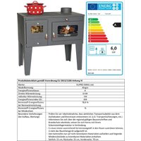 Kupro - eek a Kaminofen mit Backfach und Herdplatte Alegra 93894 6 kW Kamin Mehrfachbelegung Holzofen Ofen Holz Holzherd Küchenhexe Kochplatte von KUPRO
