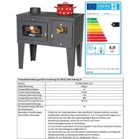 Eek a Kaminofen mit Backfach und Herdplatte Alegra 93933 6 kW Kamin Mehrfachbelegung Holzofen Ofen Holz Holzherd Küchenhexe Kochplatte Küchenofen von DANDIBO