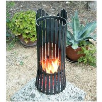 Dandibo - Feuersäule Garten Albero Feuerkorb Feuerschale 60 cm Metall Feuerstelle Säule von DANDIBO