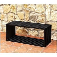 Gartenbank Metall Wetterfest Schwarz 100 cm Sitzbank Modern D-Stil Parkbank Eisen Blumenbank - Dandibo von DANDIBO